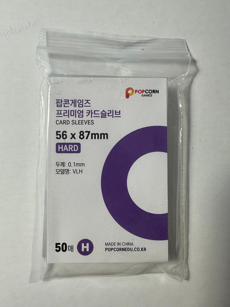Photocard Storage Sleeves Popcorn Games Premium Card Sleeves  56x87 Mm,  Hard (50 Sheets), For Photocard & Trading Card Protection