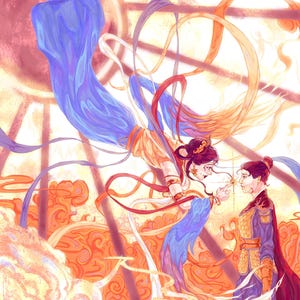 Original Xianxia Chinese Goddess Soldier Baihe Print