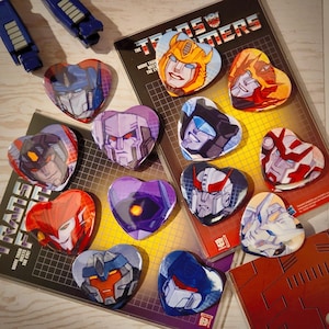 Transformers IDW Heart Buttons