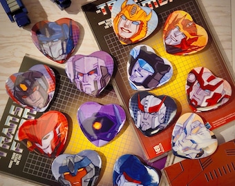 Transformers IDW Heart Buttons