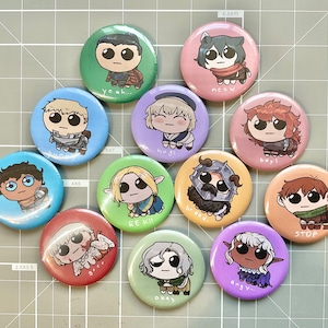 Dungeon Meshi TBH Creature Button Pins (58mm)