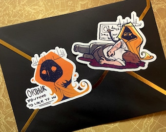 Kwaadaardige podcast John en Arthur Stickers