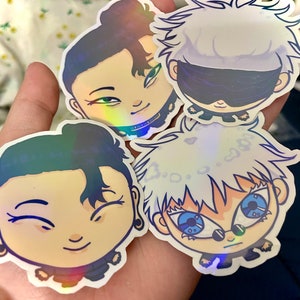 JJK Jujutsu Kaisen Satoru Gojo Suguru Geto Satosugu Holographic Vinyl Stickers