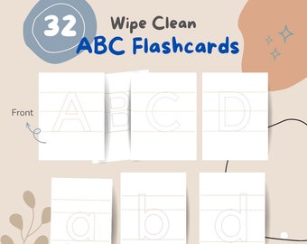 Limpiar con un paño Aprende a escribir ABC - Juego de 32 tarjetas didácticas educativas
