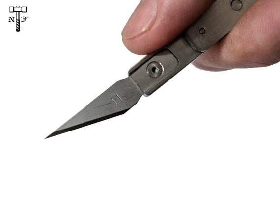 Xflip 316 Stainless Steel Utility Knife, Hobby Knife Fits Xacto Knife Blades.  Made in the USA 