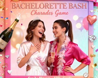 600+ Bachelorette Party Scharaden Browserspiel | 600+ Karten | Sofortiger digitaler Download | Junggesellinnenabschied Spiele | Braut sein | Braut Aktivität