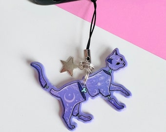 Cellphone Charm • ZOMBIE CAT • Purple Zombie Kitty Charm • Mobile Phone Charms • Made with Love In Canada