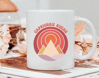 Capricorn Rising, Astrology Mug, Rising Sign Mug, Cute Astrology Gift, Mystical Gift, Birthday Gift, Celestial Mug, Retro Mug