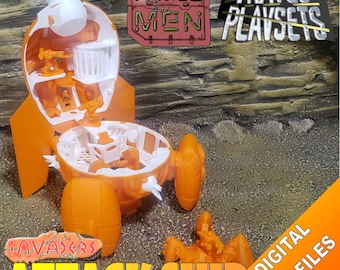 Pax Invaders Attack Ship - R*MIL MEN - Travel Playset - Files for FDM 3D printing