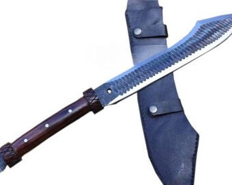 Cuchillo de carnicero de expedición n.° 15 forjado a mano: hoja inoxidable para aventuras al aire libre