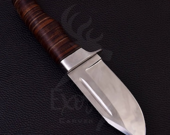 Premium Stainless Steel Handmade Knife Custom Utility Knife Tracker Knife Survival Knife Micarta Handle USH 20 leather Sheath