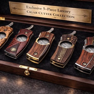 Handmade Cigar Cutter Knife Set – Personalized Groomsmen Gift