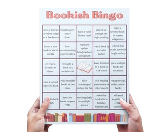 Best bookish bingo for readers, bingo game for book clubs, reading bingo, bookish game, hobby bingo