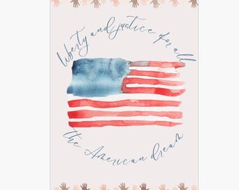 Wolność i sprawiedliwość do pobrania cyfrowego, patriotyczny wystrój, karty, obraz. Amerykański sen, USA, równość, 4 lipca, 4 lipca.