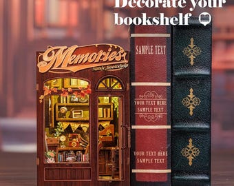DIY Book Nook Kit | Memories Bookshop | Wooden Miniature Dollhouse Model