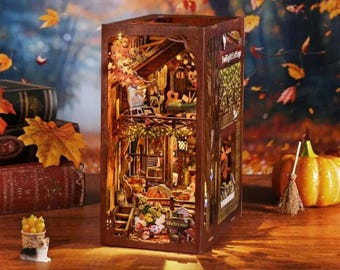 DIY Book Nook Kit | Twilight Cottage | Wooden Miniature Dollhouse Model
