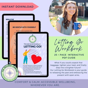 Letting Go Workbook, How To Release Heavy Emotions, How To Let Go Guide, Printable Self-Help Workbook and Counselling Journal