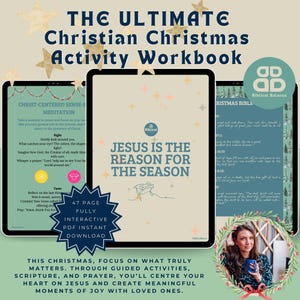 The Ultimate Christian Christmas Activity Workbook, Interactive Faith-Based Holiday Workbook, Mindful Interactive Christmas Workbook