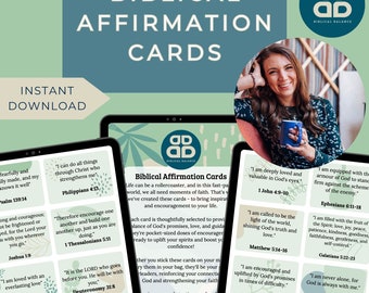 Bible Verse Affirmation Cards, Christian Gift (PDF)