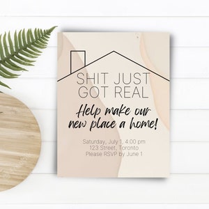 Sht Just Got Real Housewarming Invitation Printable 