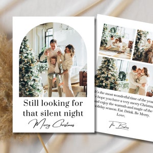 Lustige Weihnachtskarte, DIY lustige Familie Weihnachtskarte, lustige Fotokarte, Still Looking For that Silent Night - DIY Sofortdownload Canva