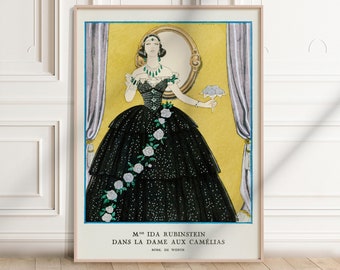 George Barbier Art Deco Fashion Print: Ida Rubinstein (Digital Download)