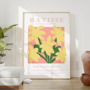 Matisse Digital Print, Henri Matisse Print, Floral Exhibition Poster, Minimalist Gallery Art, Abstract Printable Wall Art, DIGITAL DOWNLOAD