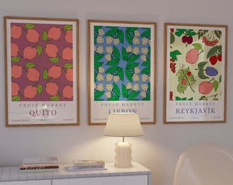 Impresión artística del Mercado de Frutas: Quito, Lisboa, Reikiavik (Descarga digital)