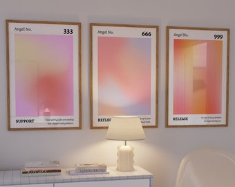 Angel Numbers Print: Gradient Aura Art (Digital Download)
