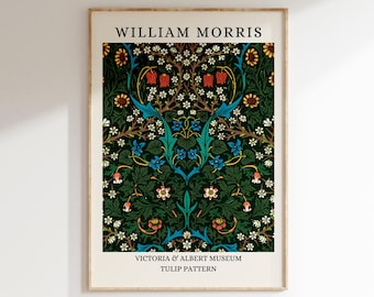 William Morris Tulip Print: Vintage Botanical Art Nouveau (Digital Download)