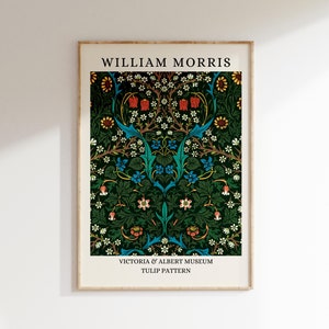 William Morris Tulip Print: Vintage Botanical Art Nouveau (Digital Download)