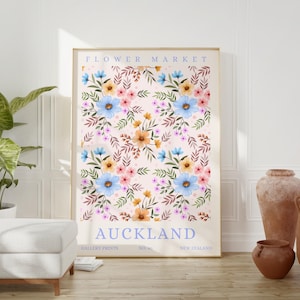 Auckland Flower Market Print: Botanical Floral Art (Digital Download)