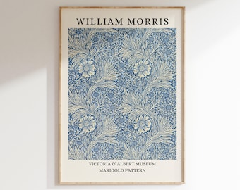 William Morris Marigold Print: Art Nouveau Botanical Poster (Digital Download)