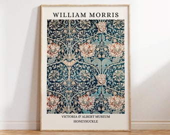 William Morris Honeysuckle Print: Vintage Botanical Art Nouveau (Digital Download)