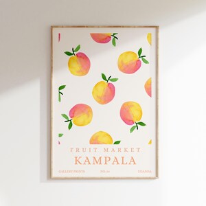 Kampala Poster, Fruit Market Print, Kitchen Wall Art, Colorful Art Print, Fruit Poster, Botanical Wall Art, Kitchen Decor, DIGITAL DOWNLOAD