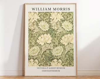 William Morris Chrysanthemum Print: Art Nouveau Botanical Poster (Digital Download)