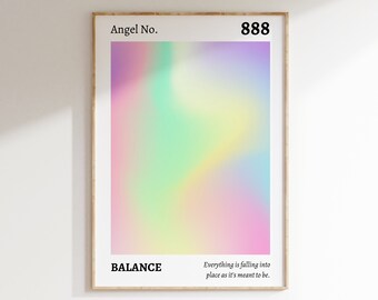 888 Angel Number Print: Gradient Aura Art (Digital Download)