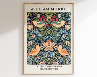 Lámina de William Morris "El ladrón de fresas": Art Nouveau botánico (descarga digital)