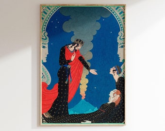 George Barbier Art Deco Fashion Print: Empedocles And Panthea (Digital Download)