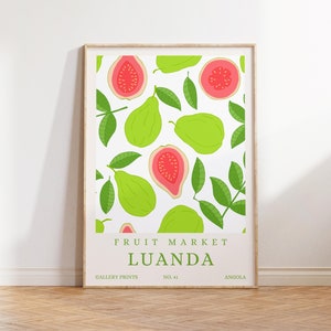 Luanda Poster, Fruit Market Print, Kitchen Wall Art, Colorful Art Print, Fruit Poster, Botanical Gallery Wall Art, DIGITAL DOWNLOAD