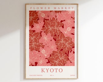 Print bloemenmarkt Kyoto: botanische bloemsierkunst (digitale download)