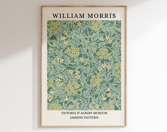 William Morris Jasmine Pattern Print: Botanical Art Nouveau (Digital Download)