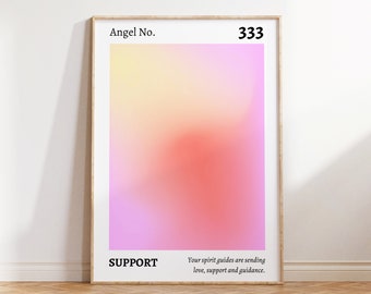 333 Angel Number Print: Gradient Aura Spiritual Art (Digital Download)