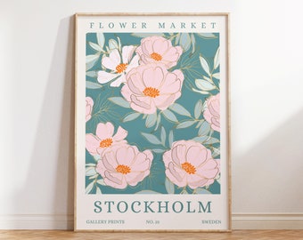 Stockholm Flower Market Print: Botanical Floral Wall Art (Digital Download)
