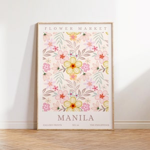 Blumenmarkt Druck, Botanische Wandkunst, Blumendekor Poster, Reiseplakat, Philippinen, Manila Poster, Wanderlust, DIGITAL DOWNLOAD