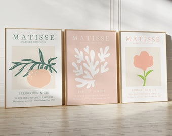 Matisse-utställningsaffischer: Minimalistisk galleriväggkonst (digital nedladdning)
