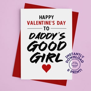 Afdrukbare Valentijnskaart voor sub "Daddy's Good Girl"