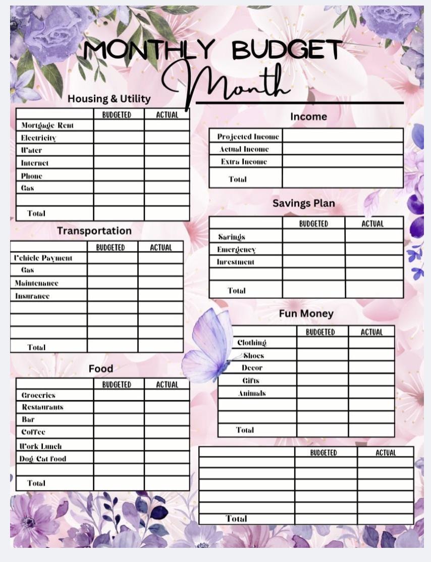 2025 All in One Planner Budget Tracker, Weekly Meal Planner, Work ...