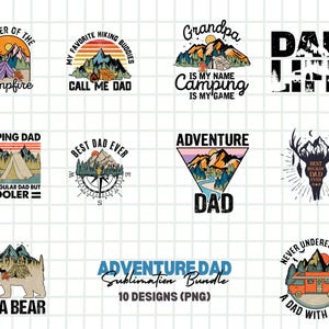 Pacchetto di sublimazione Adventure DAD, clipart Png Adventure DAD, png DAD, file svg Dad, design png festa del papà, clipart felice festa del papà