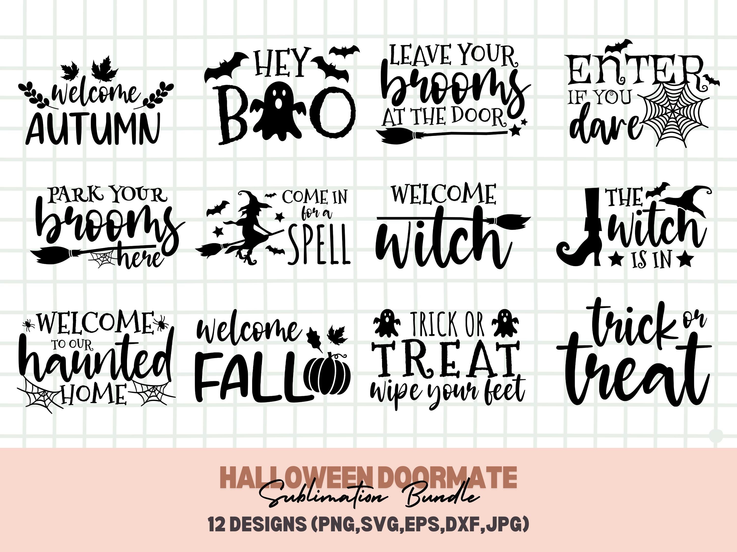 Fall Doormat SVG Bundle Welcome, Halloween Doormat Svg Bundle, Halloween Door Mat Digital Download, Halloween Welcome Sign Svg